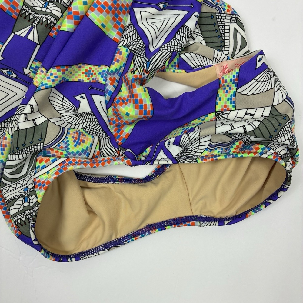 Mara Hoffman Swimsuit One Piece Sz M Purple Colorful Novelty Print Designer - Picture 7 of 8